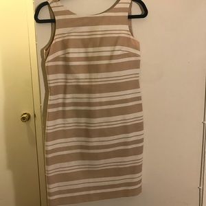 Tan and white striped BR sleeveless dress